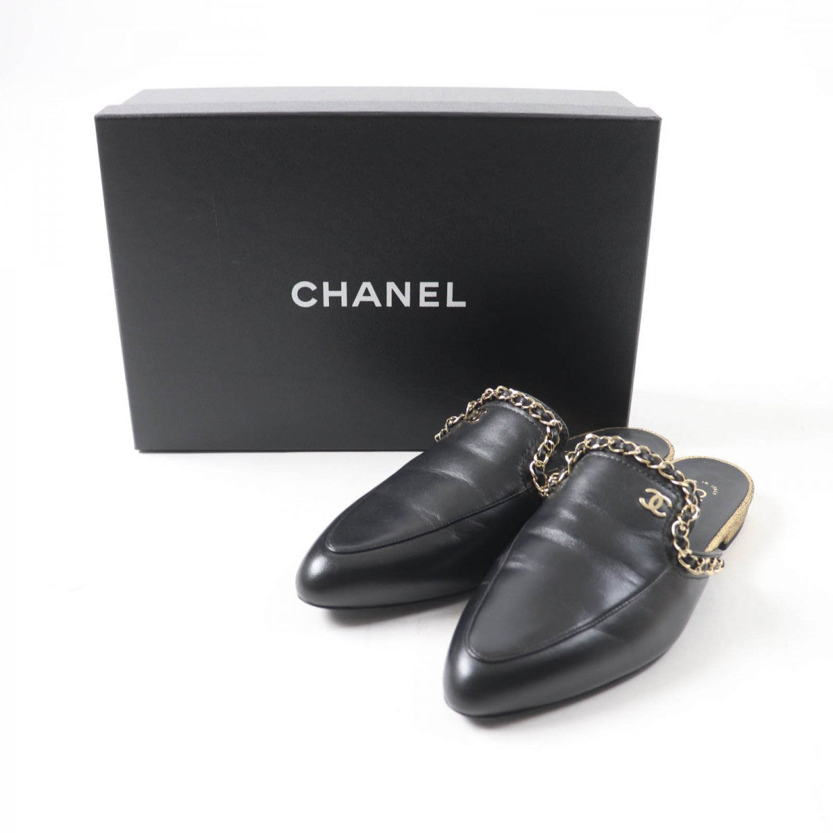 Chanel Mule 19A Black Leather Shoes