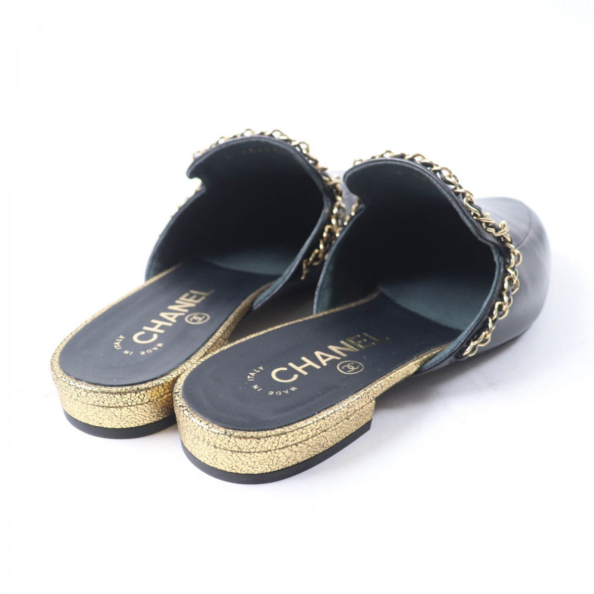 Chanel Mule 19A Black Leather Shoes