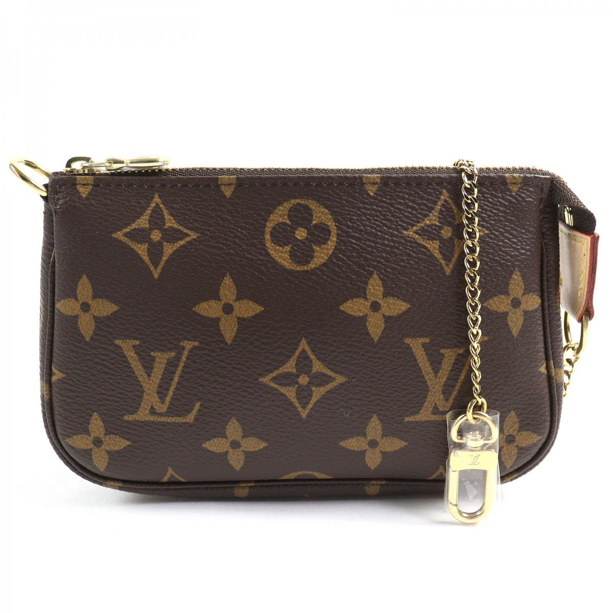 Louis Vuitton Pouch M58009 Part Tanned Pochette Monogram Leather Canvas Brown Clutch Bag