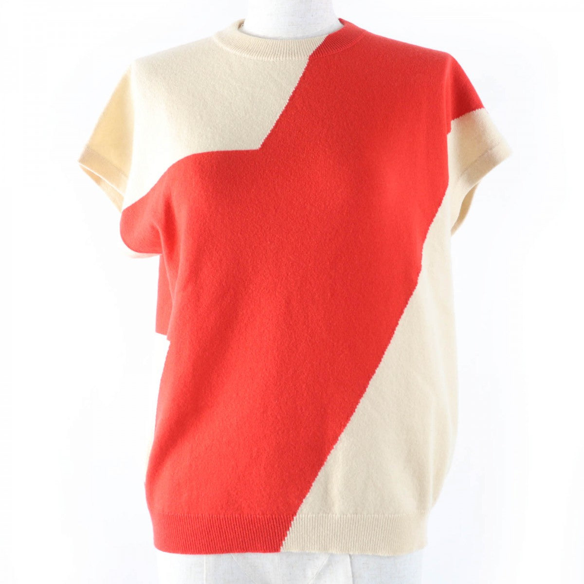 Knit Main: Cashmere Women Handbag Beige Red Travel Bag