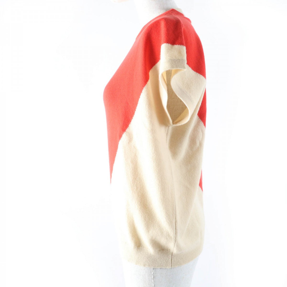 Knit Main: Cashmere Women Handbag Beige Red Travel Bag