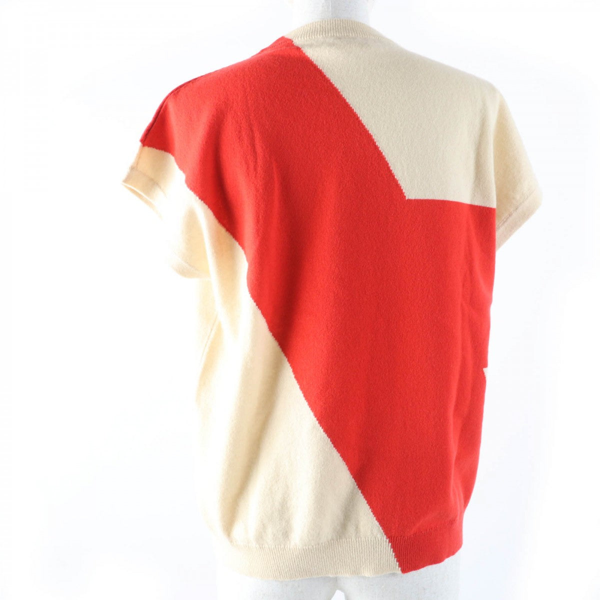 Knit Main: Cashmere Women Handbag Beige Red Travel Bag