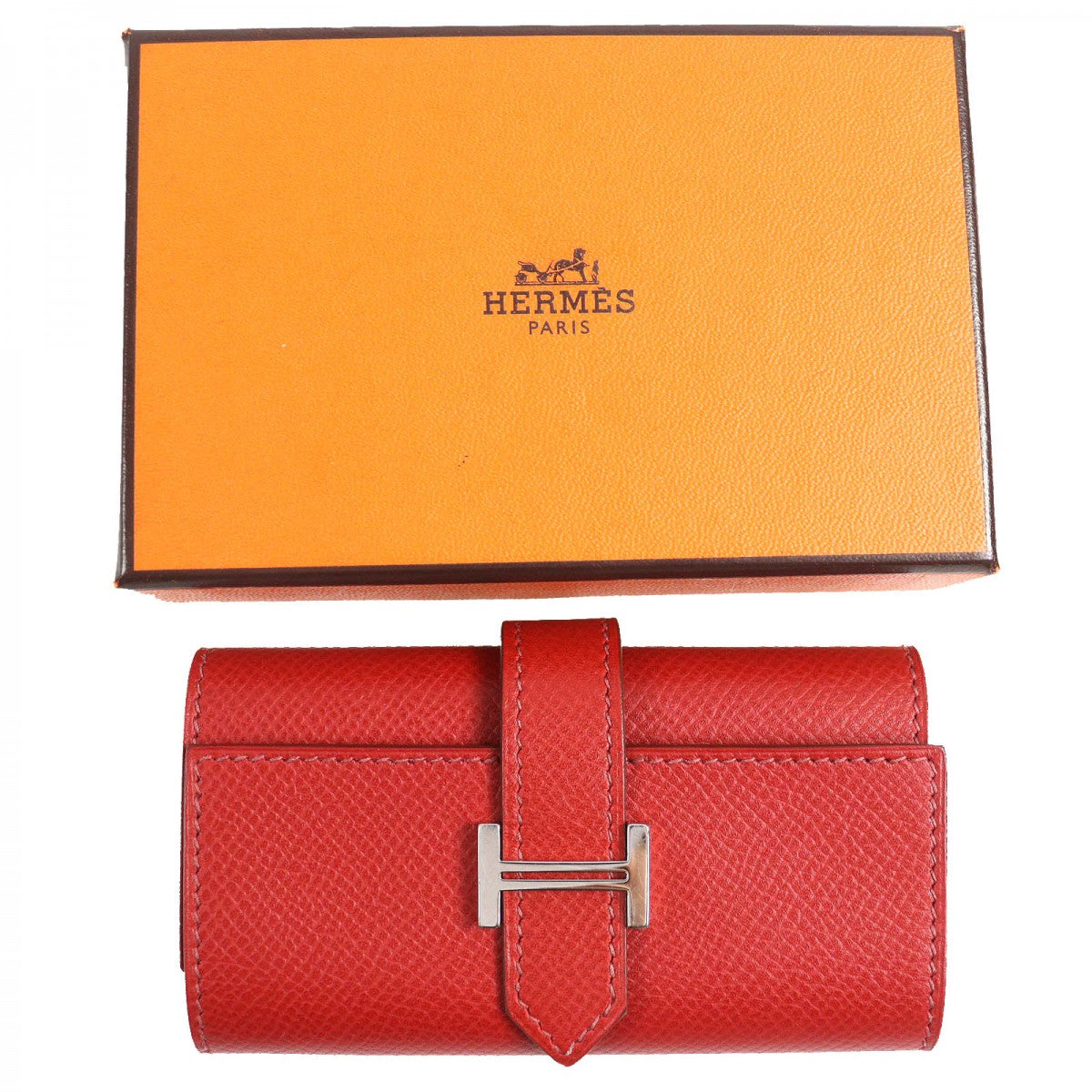 Key Case Key Holder Epsom Bean Women Red Travel Bag