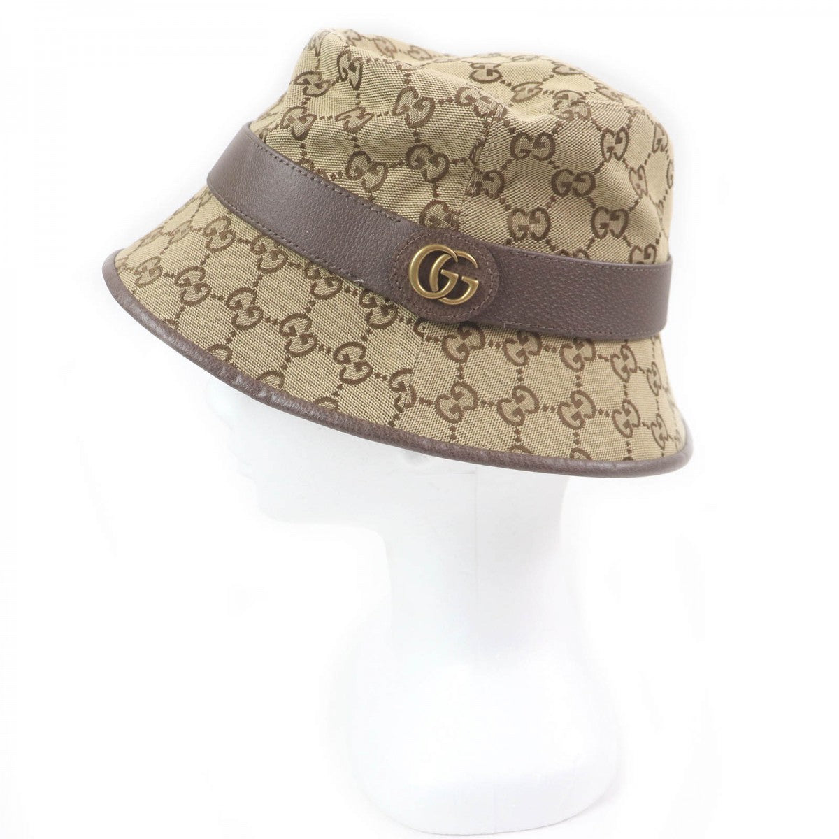 Gucci Part Cowhide Cotton Beige Hat