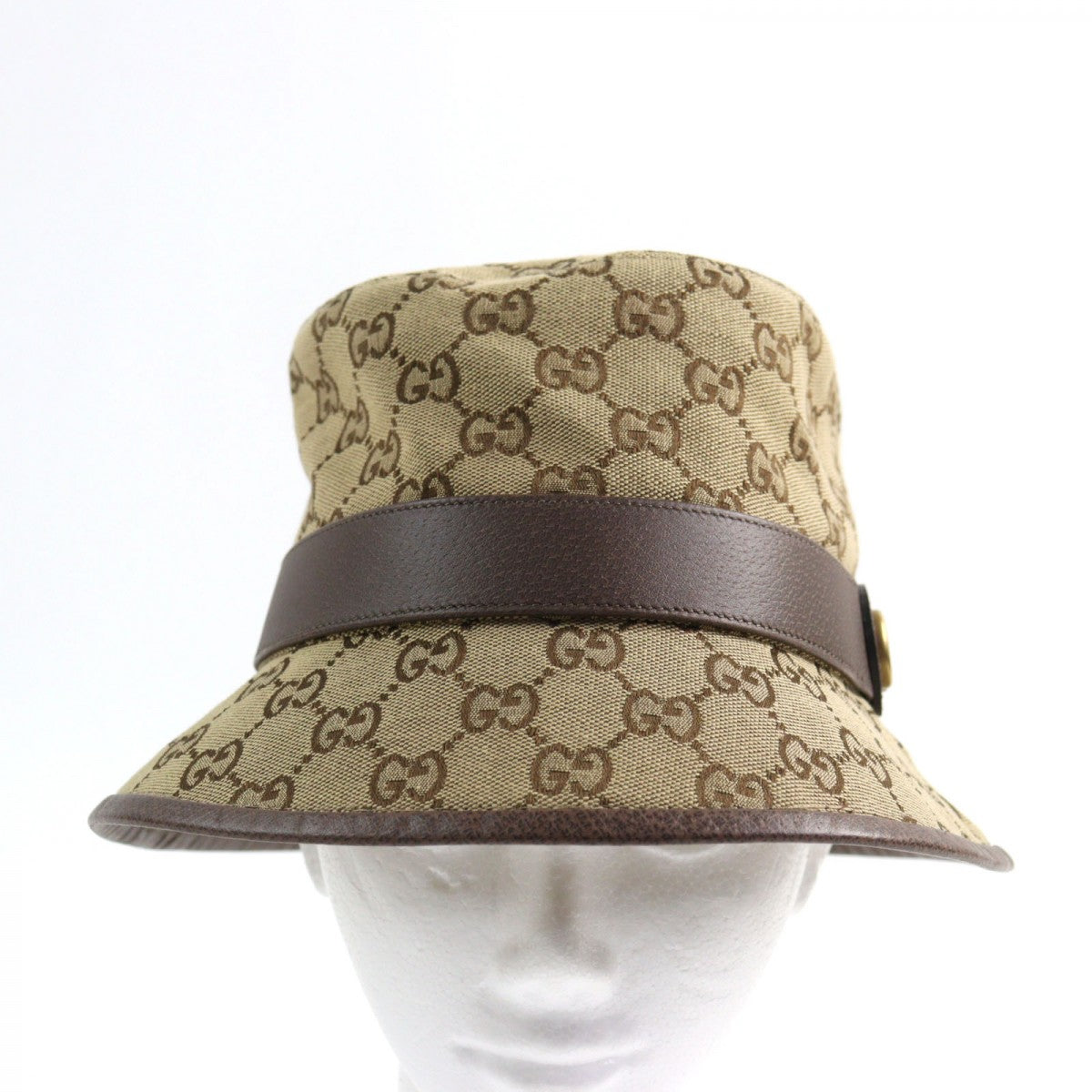 Gucci part 100 cowhide Part 50 Leather Canvas Cotton Brown Hat