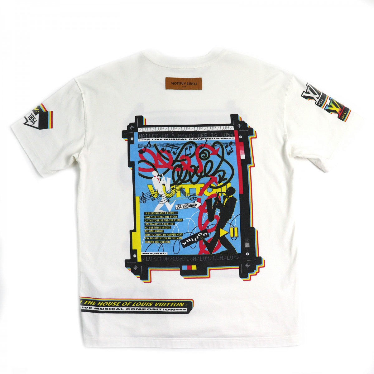 Louis Vuitton Short sleeve T-shirt Flyer M Cotton White Multicolor Apparel