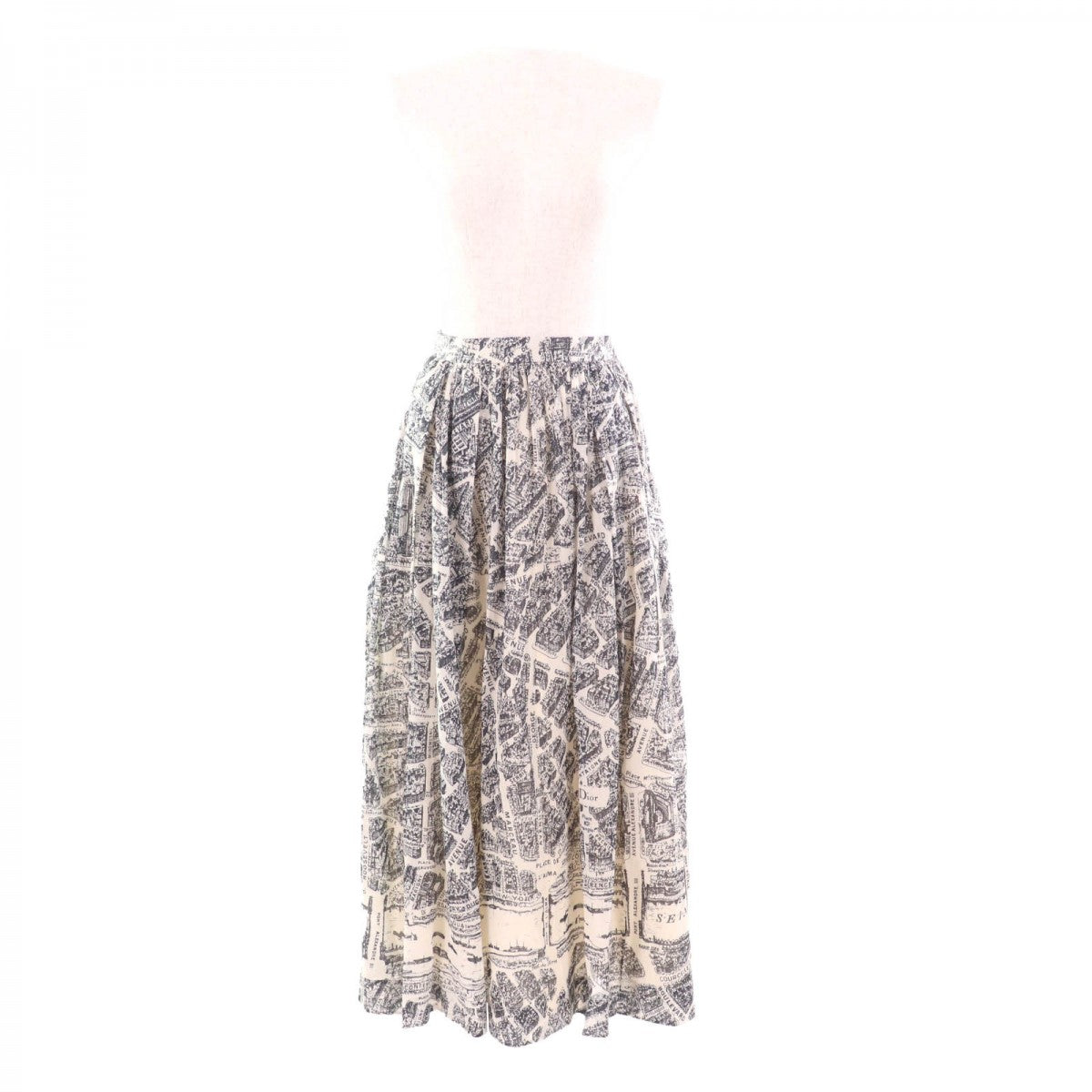Dior Christian Skirt Cotton Handbag Black White Travel Bag