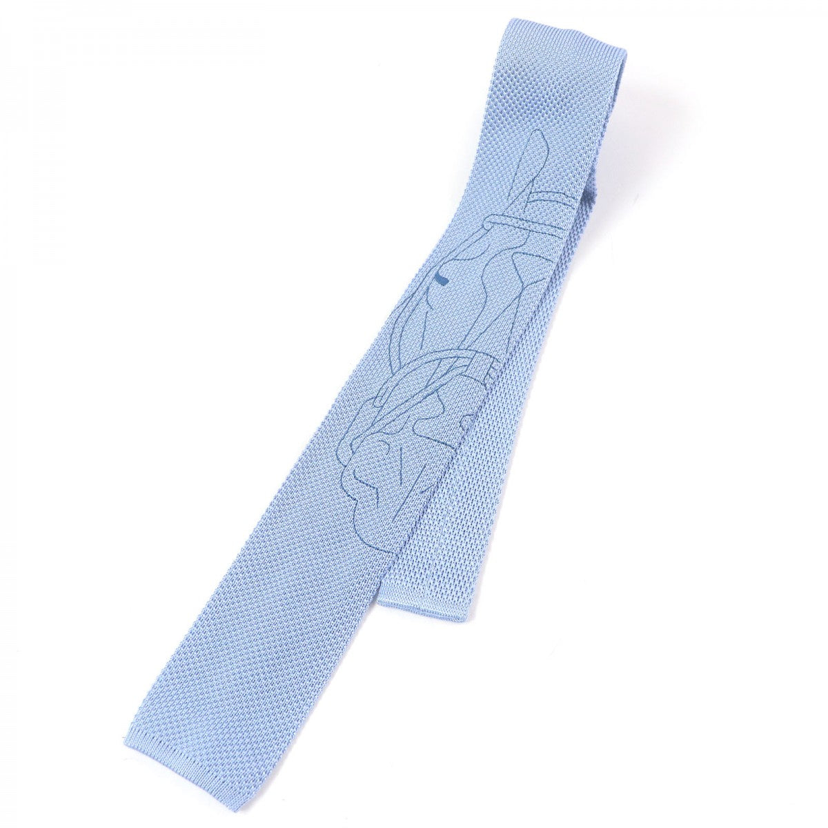 Tie Main: Silk Light Tte Tte Equestre Blue Travel Bag