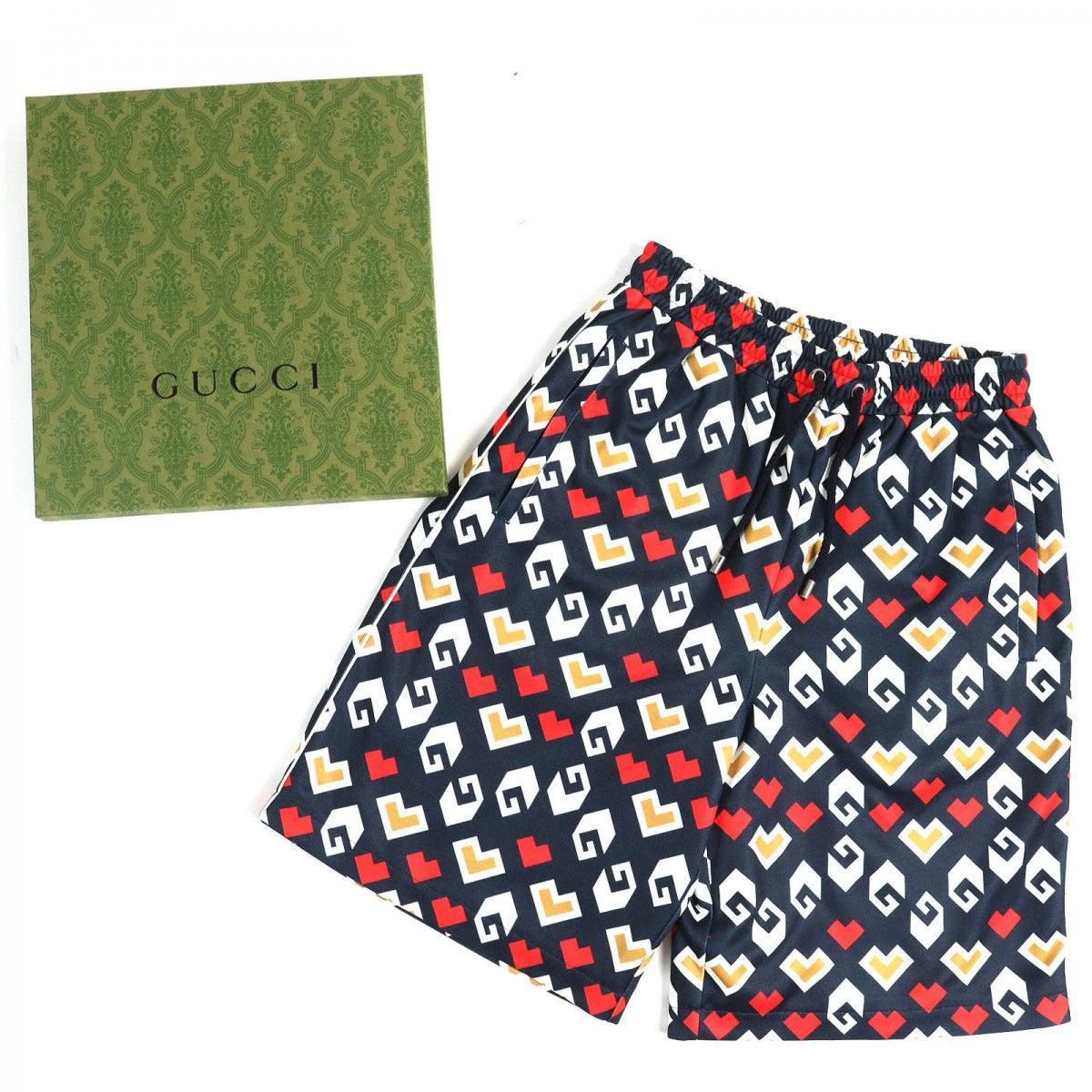 Gucci Part 100 polyester Cotton White Red Navy Apparel