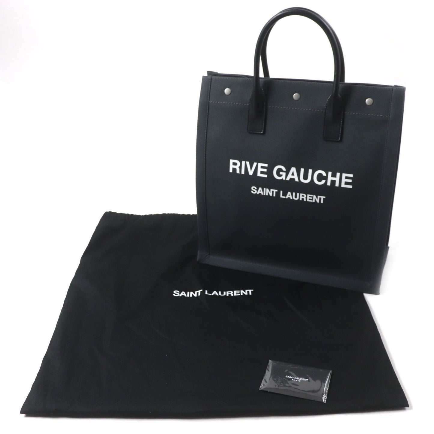 YSL Saint Laurent Paris Rive Gauche N S Tote Bag Leather Canvas