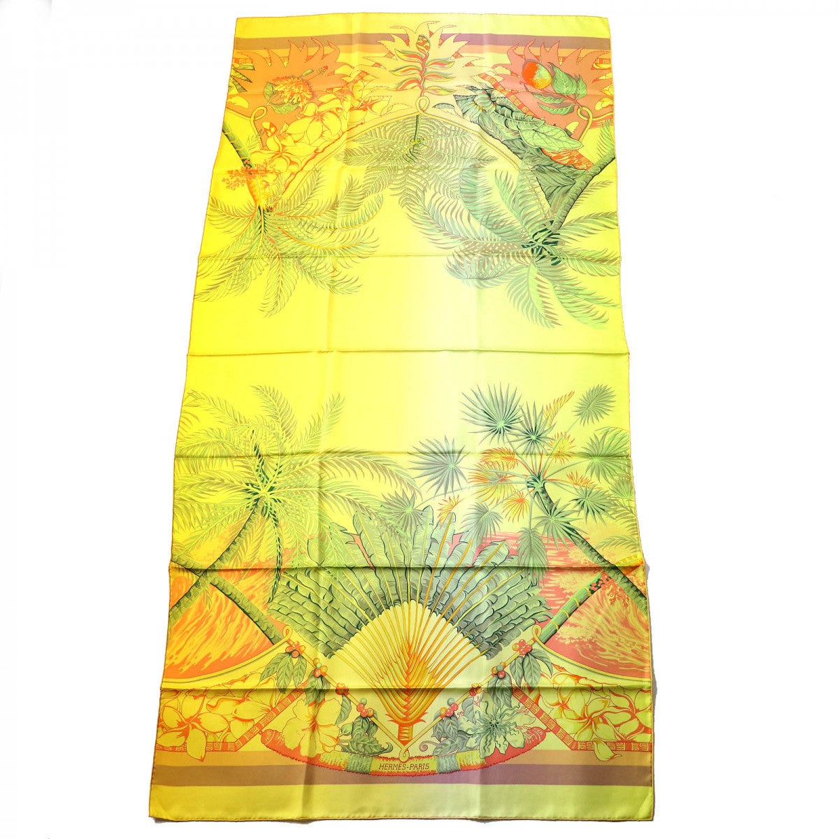 Stall Main: Silk Jaune Vif Orange Rectangle Green Travel Bag