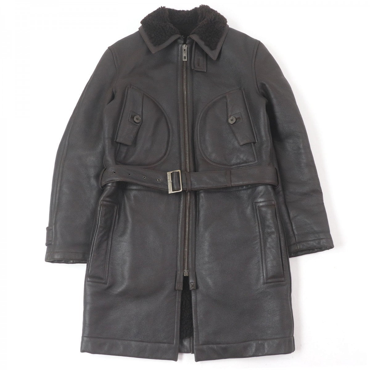 Louis Vuitton Mouton coat Leather Brown Apparel