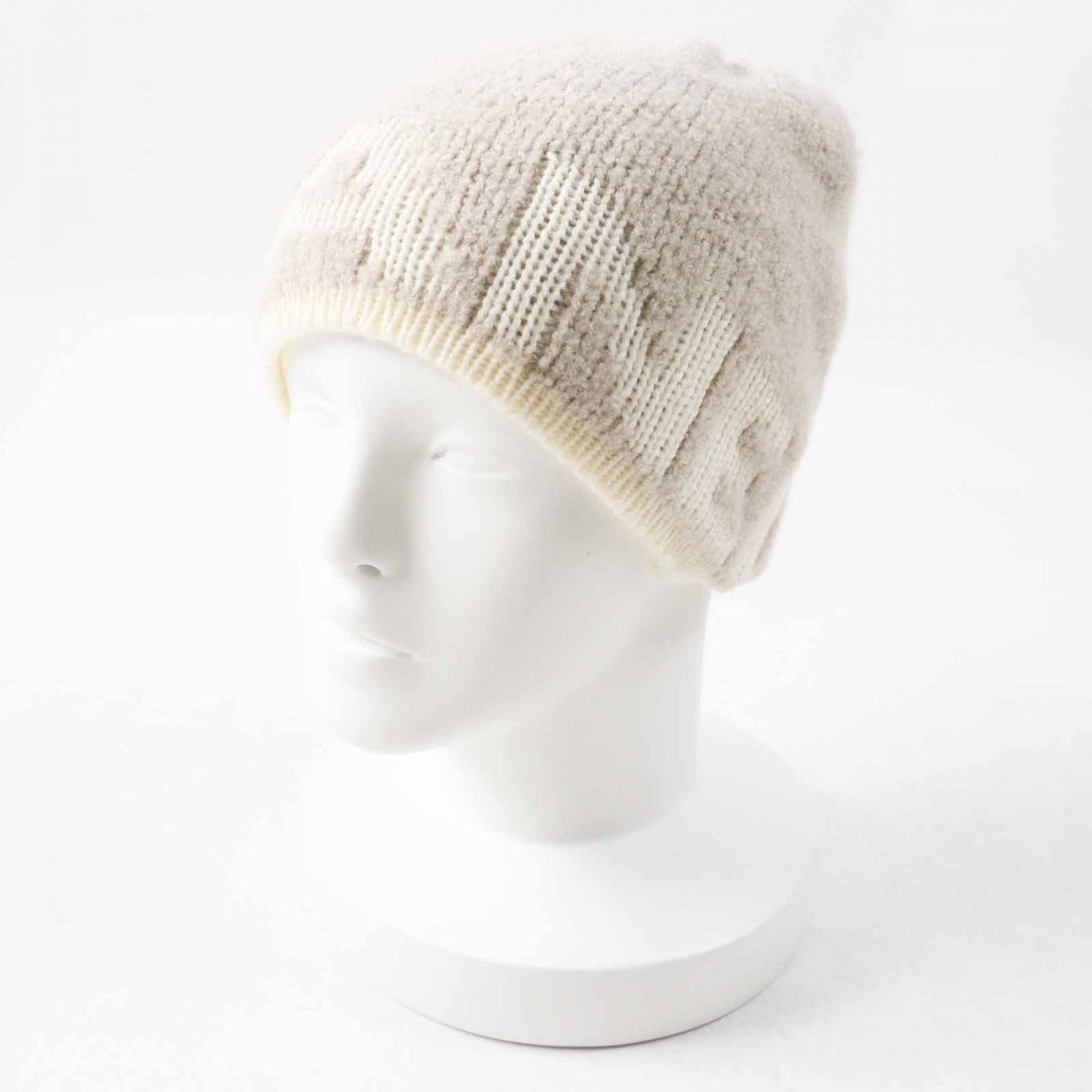 Chanel Knit cap 21B White Beige Hat