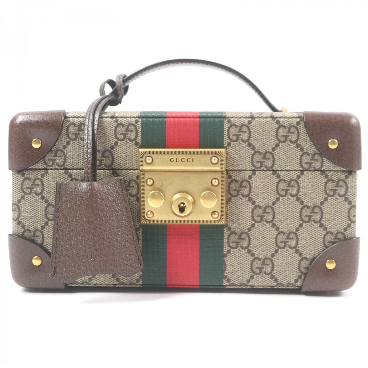 Gucci Briefcase GG Supreme Canvas Brown Handbag