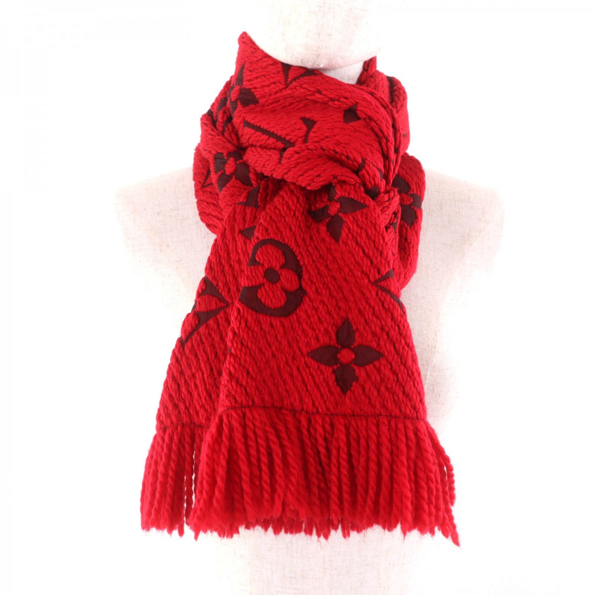 Louis Vuitton Scarf M72432 Ruby Esharp Logomania Wool Apparel