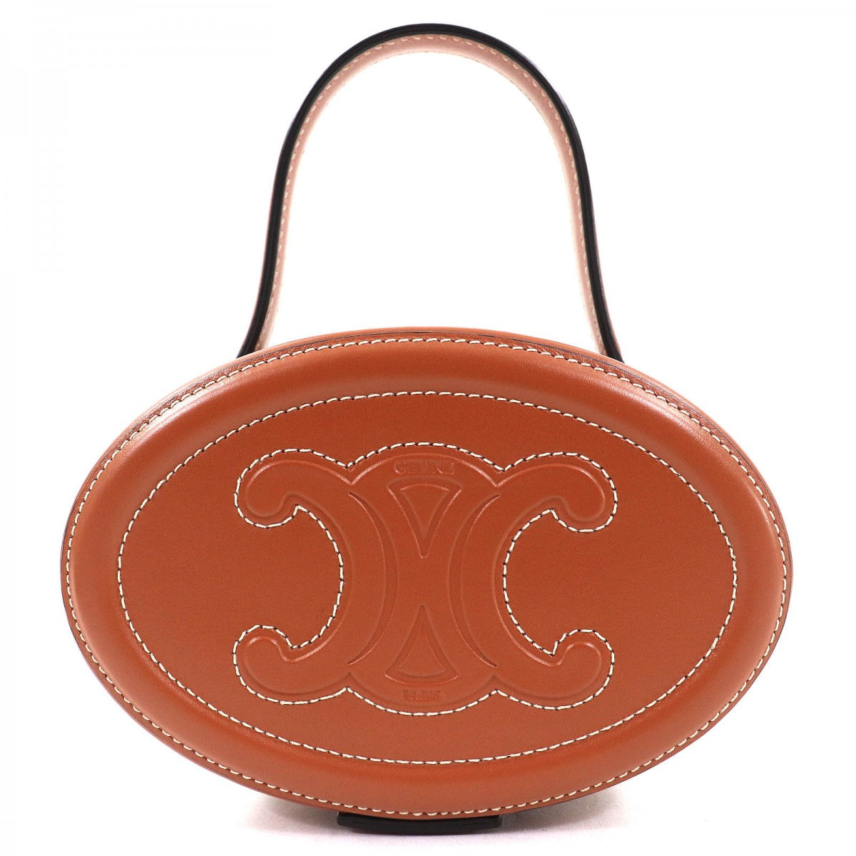 Main: ( ) Oval Menodiaire Cuir Triomphe Leather Brown Travel Bag