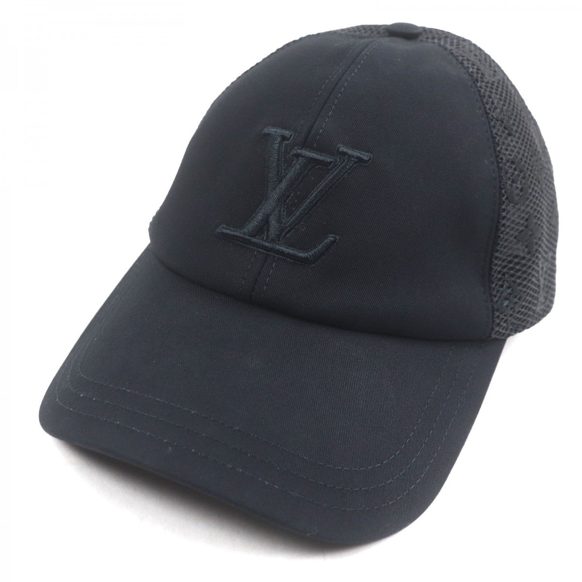 Louis Vuitton M7457L Signature Mesh Monogram Cotton Black Hat