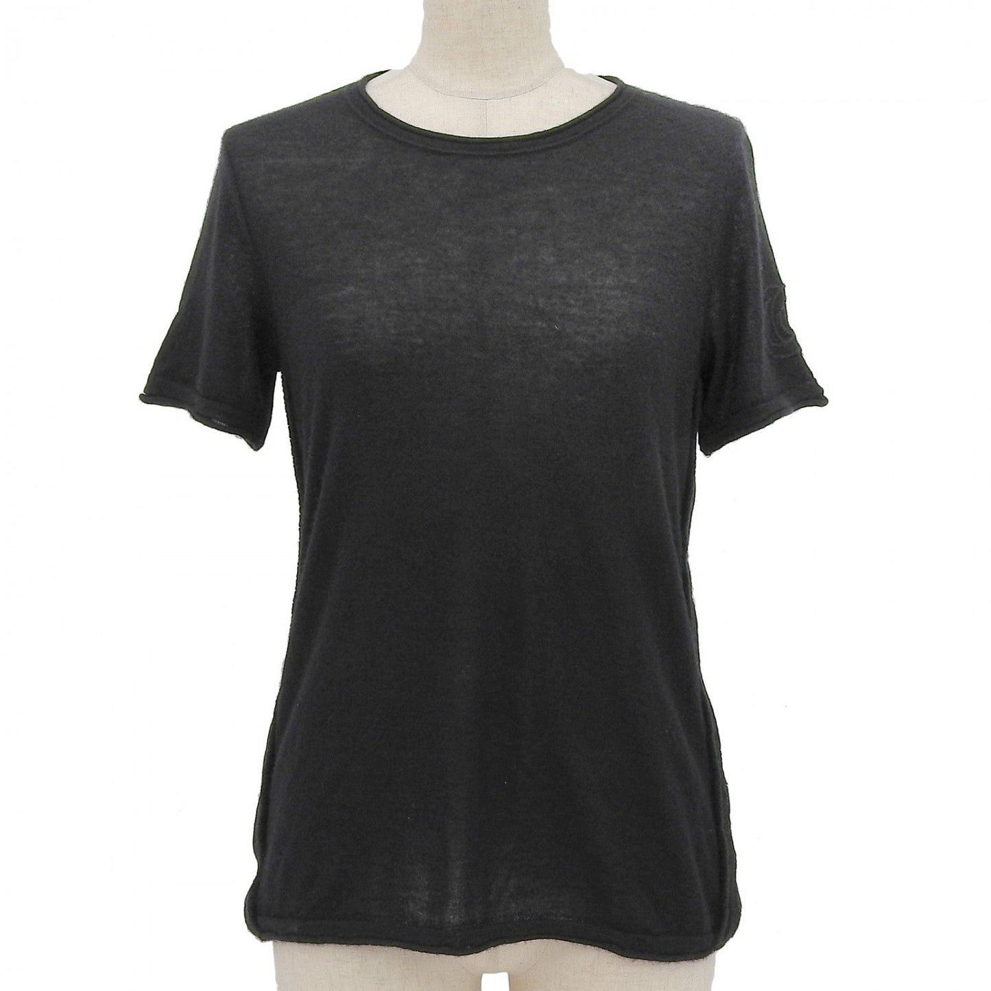 Chanel Short sleeve knit cashmere 38 Black Handbag