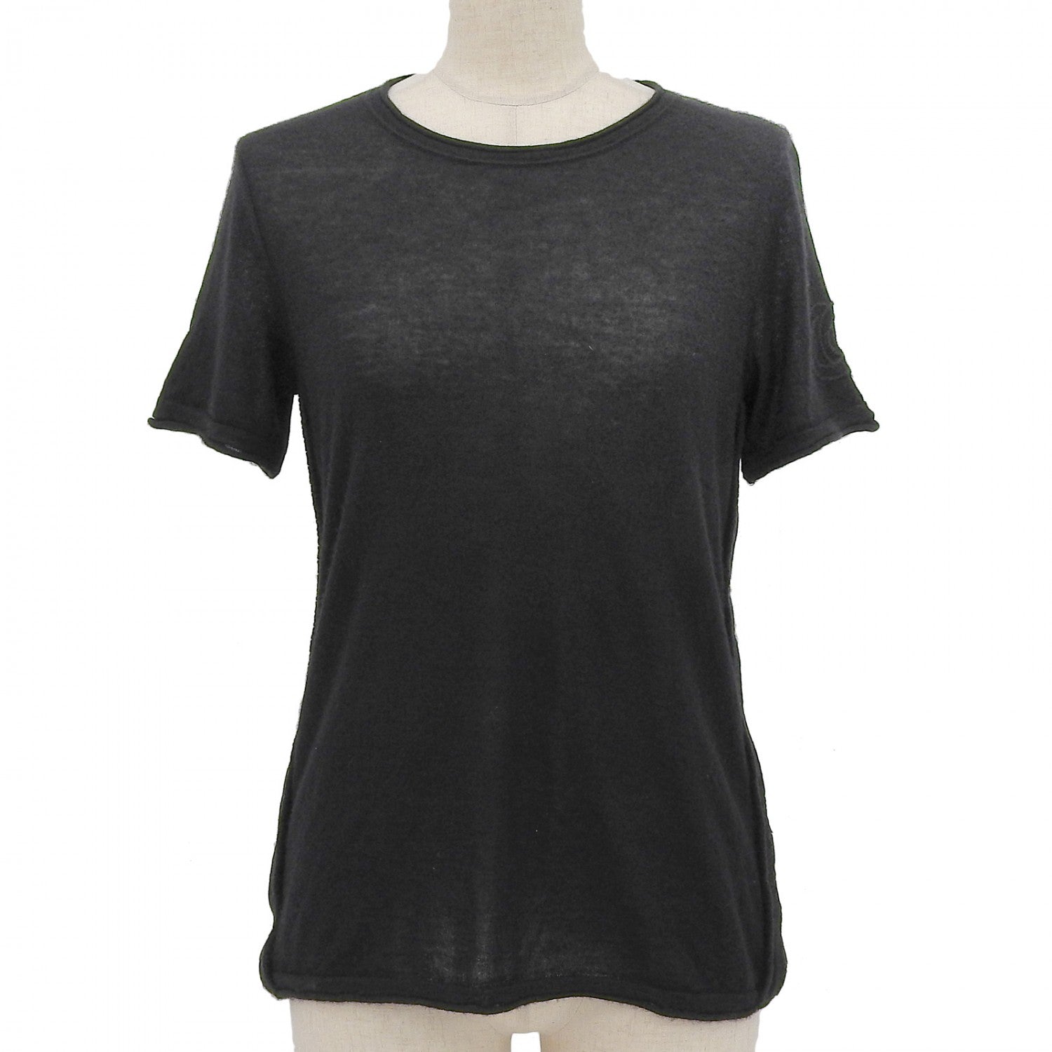 Chanel Short sleeve knit cashmere 38 Black Handbag