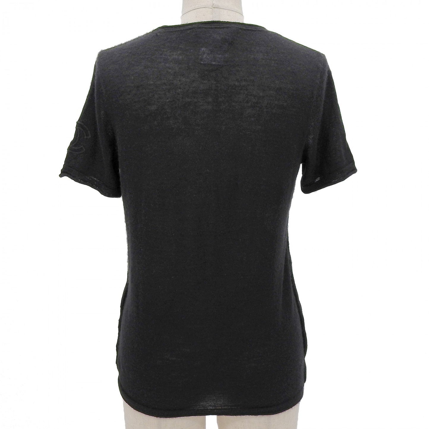 Chanel Short sleeve knit cashmere 38 Black Handbag