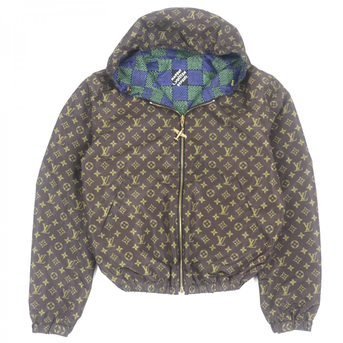 Louis Vuitton Hoodie 1AHBIU polyester 48 Brown Green Navy Apparel