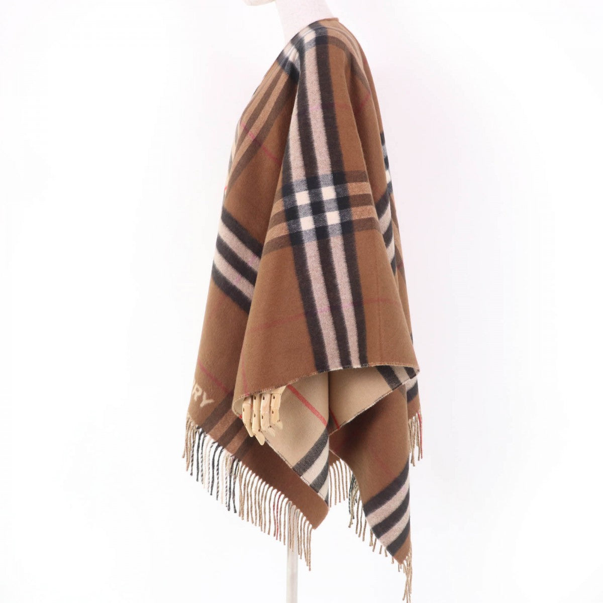 Burberry Poncho Main Wool Main Cashmere Type Women Handbag Brown Travel Bag