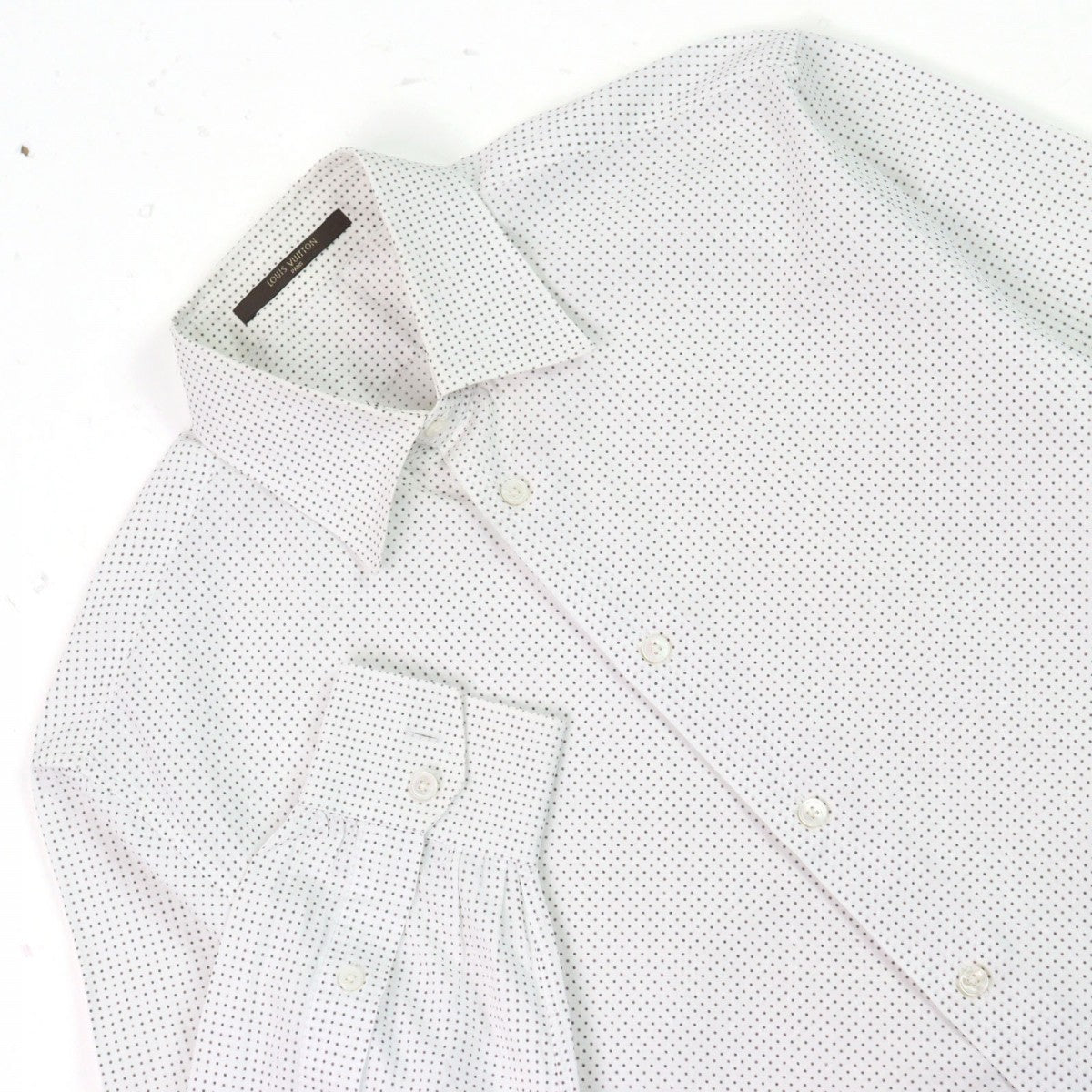 Louis Vuitton Long sleeve shirt Dot Pattern Cotton White Apparel