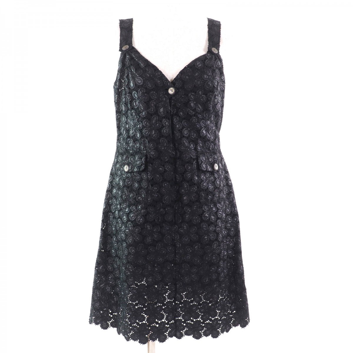 Chanel one piece 08A polyester 42 Black Handbag