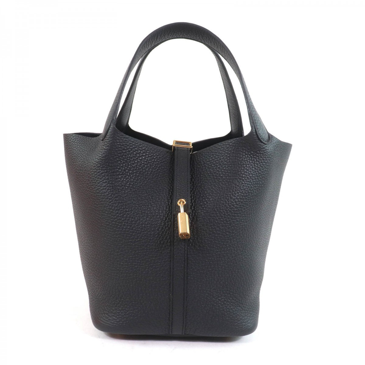 Hermes Handbag Main Ftaurillon Clemence Picotan Lock Mm Women Black Travel Bag