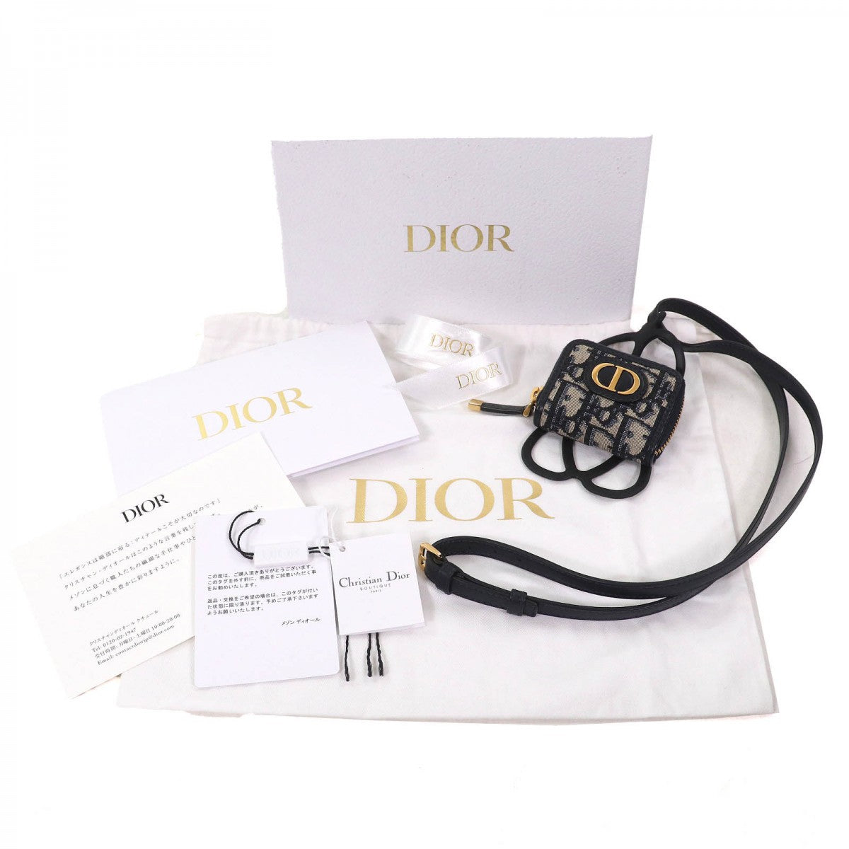 Dior Christian Mobile Phones And Smartphone Accessories Navy Canvas Black Travel Bag