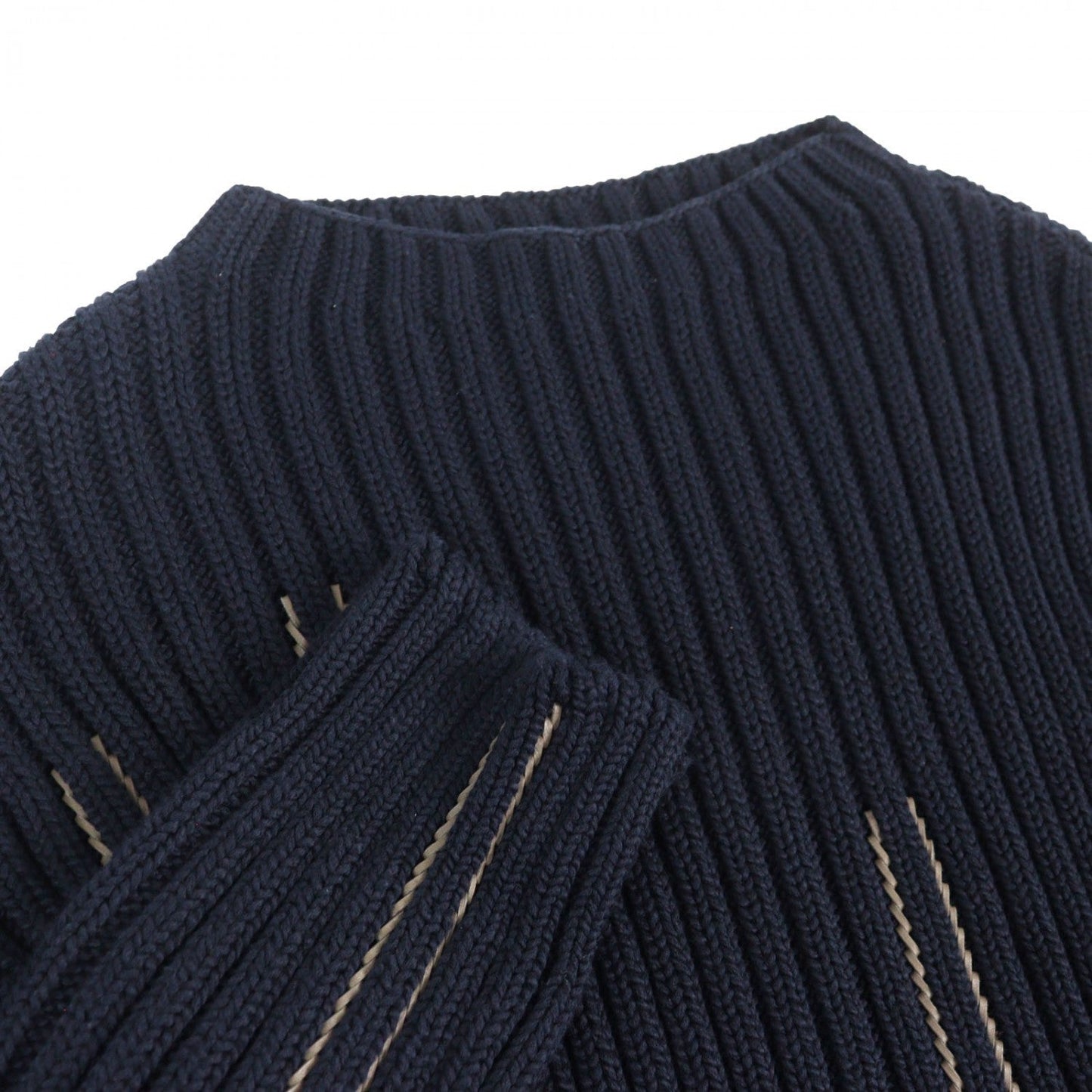 Knit Cotton Navy M Handbag Travel Bag