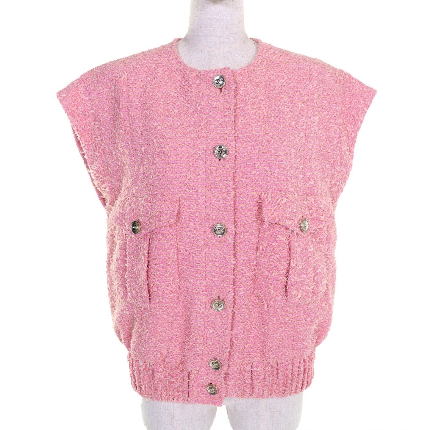 Chanel Vest 21S cotton 38 Pink Handbag
