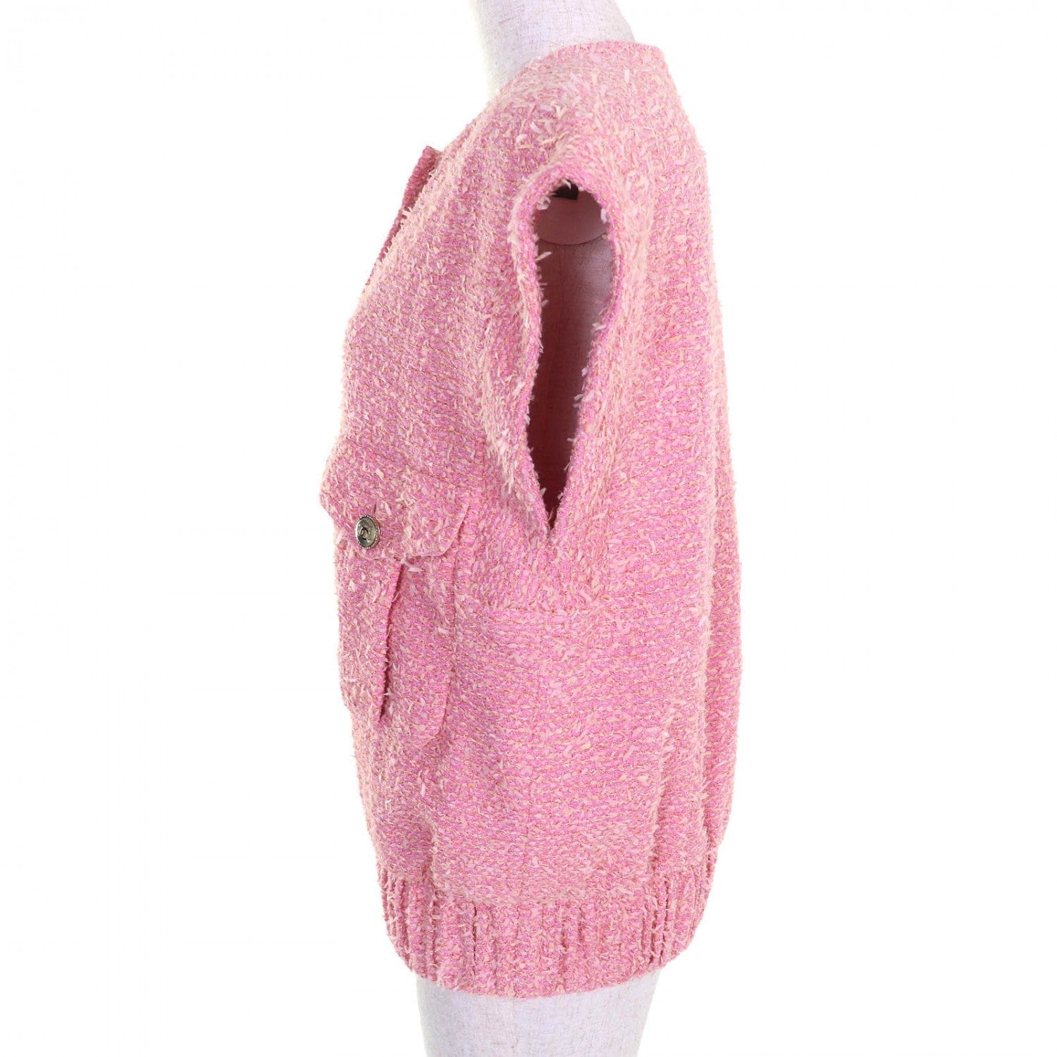 Chanel Vest 21S cotton 38 Pink Handbag