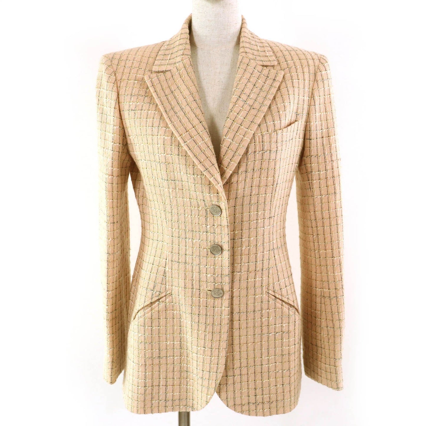 Chanel COCO Mark Button Tweed Wool Jacket