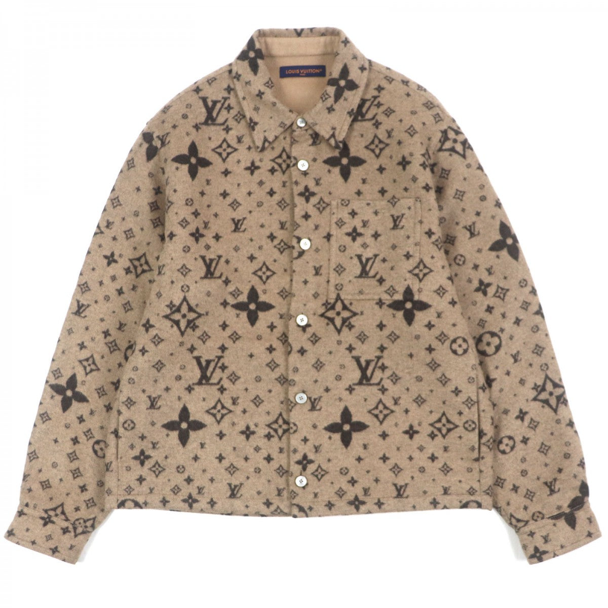 Louis Vuitton Jacket HSB39W Part 100 polyester Wool Cotton Brown Apparel