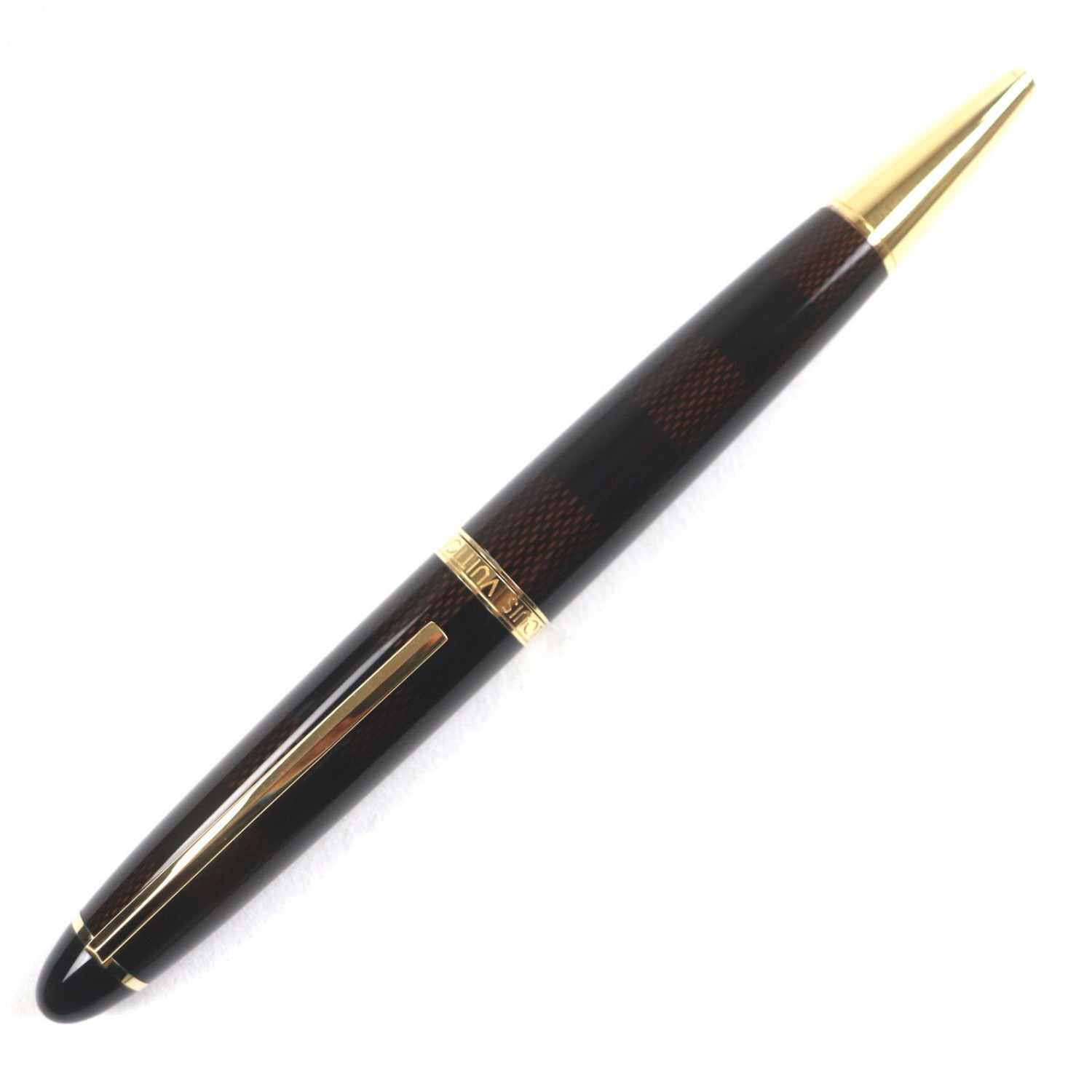 Louis Vuitton Ballpoint pen N79005 palladium Damier Brown Gold Handbag
