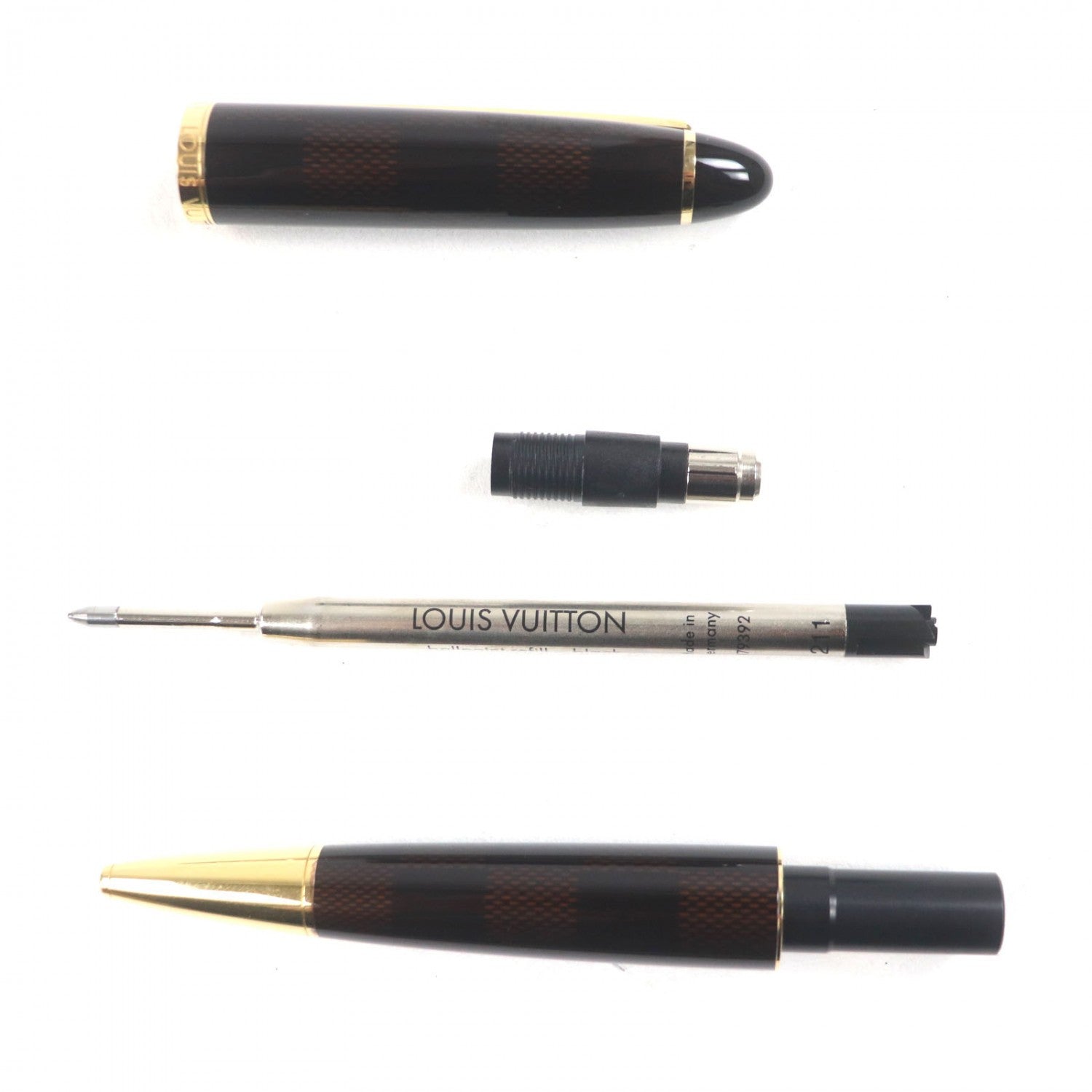 Louis Vuitton Ballpoint pen N79005 palladium Damier Brown Gold Handbag