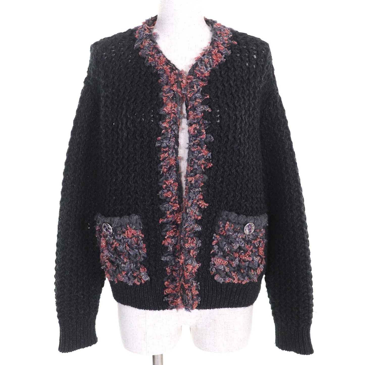 Chanel Coco Mark Jewel Button Cashmere Cardigan Jewelry