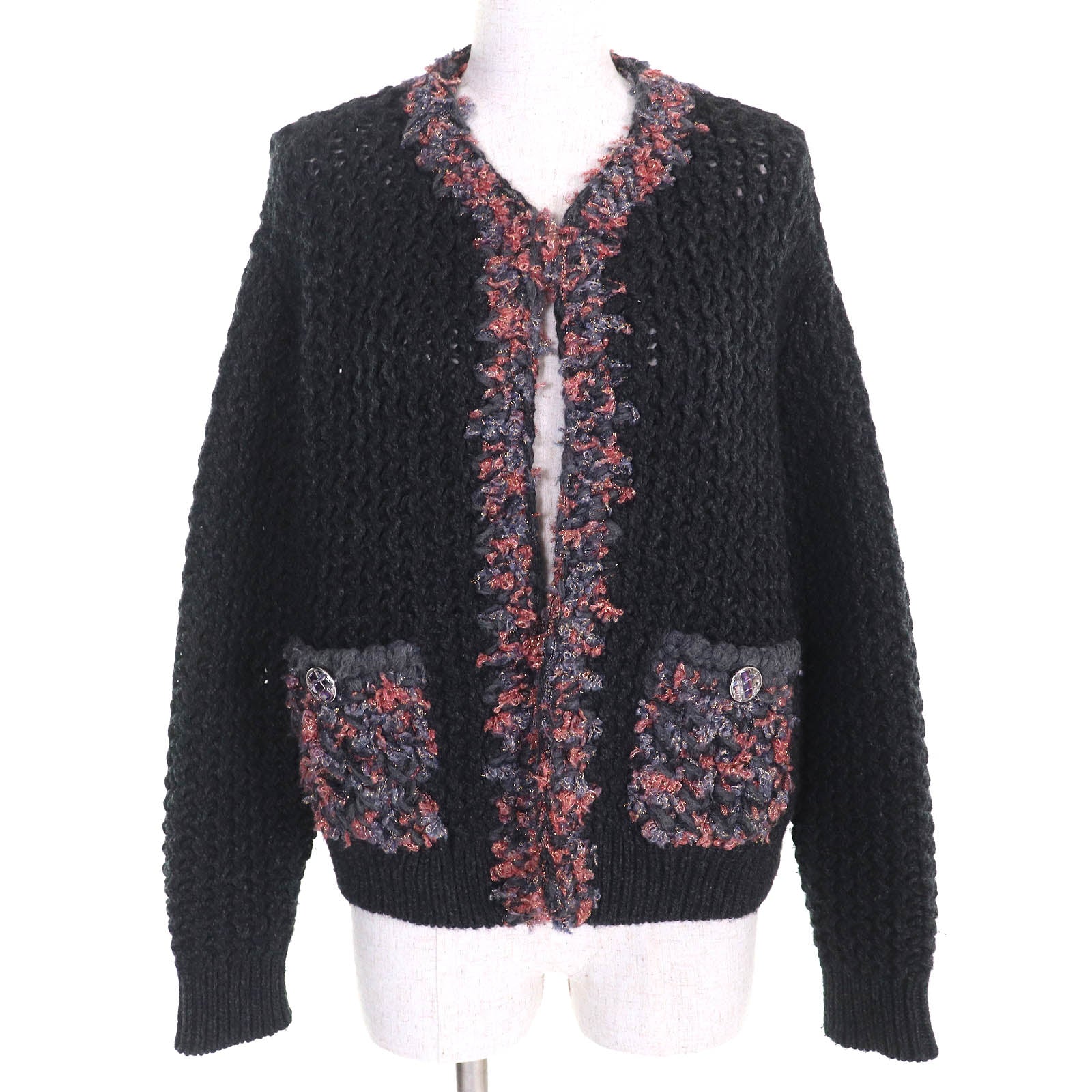 Chanel Coco Mark Jewel Button Cashmere Cardigan Jewelry
