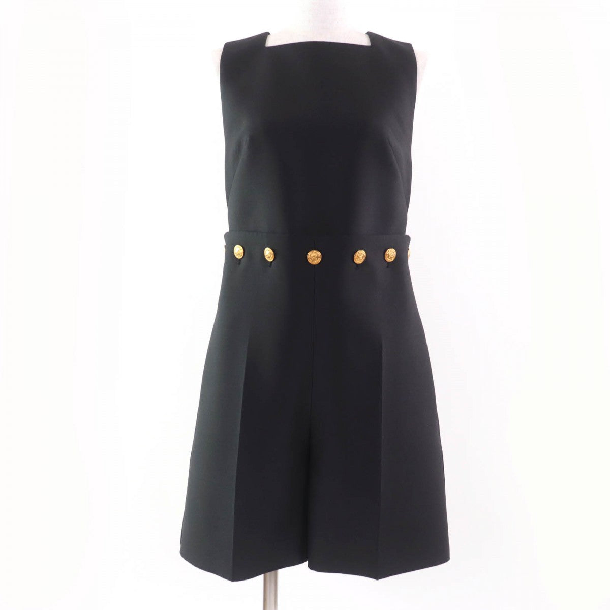 Louis Vuitton Overall Button-waist Mikado playsuit 34 Wool Black Apparel
