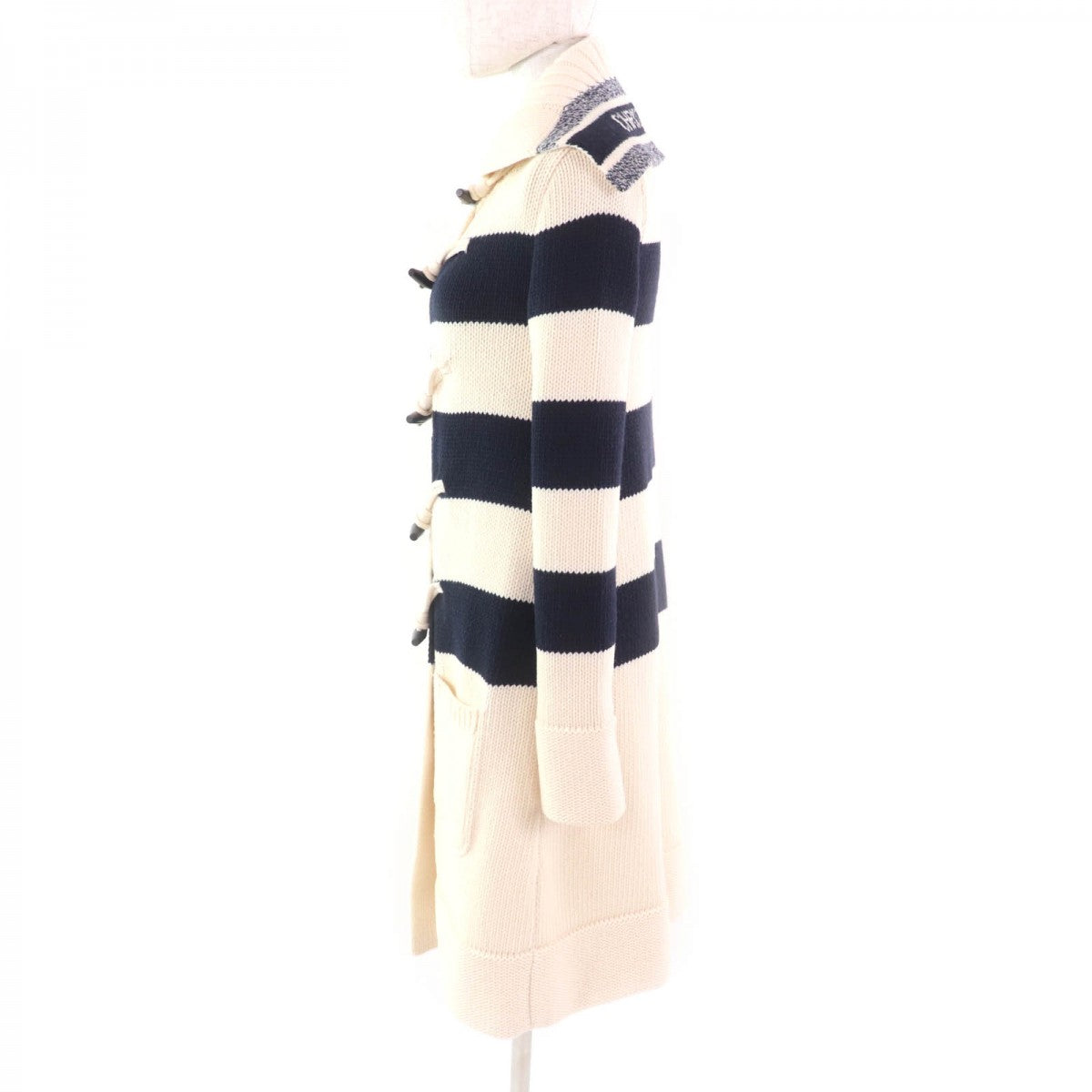 Dior Christian Duffel Coat Wool Ivory Navy Handbag Travel Bag