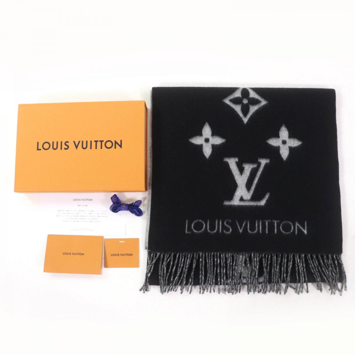 Louis Vuitton Scarf M71040 cashmere Noir Echarpe
