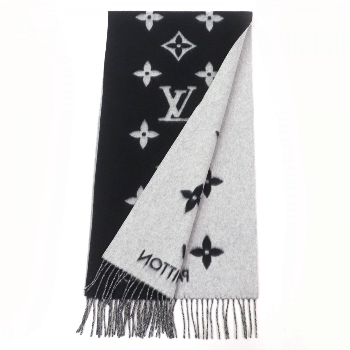 Louis Vuitton Scarf M71040 cashmere Noir Echarpe
