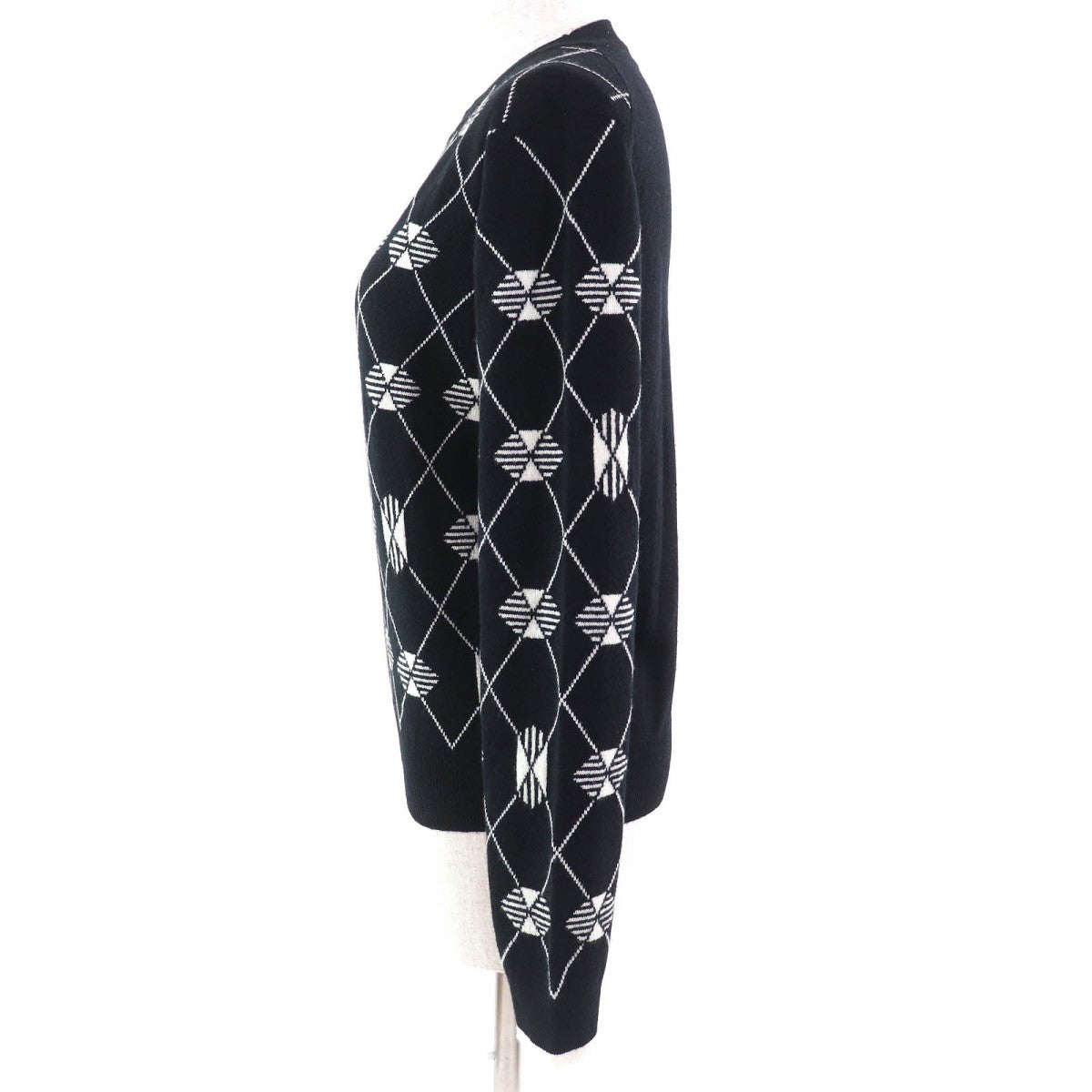 Knit Cashmere Handbag Black White Travel Bag