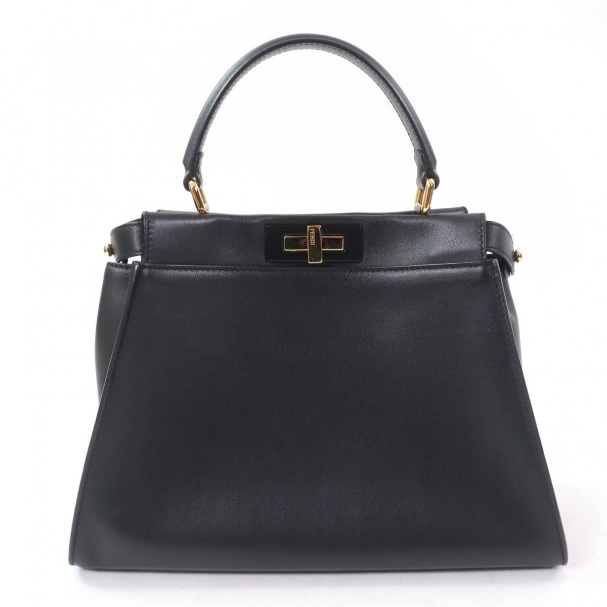 Fendi Handbag 8Bn290 Nappa Peek Boo Regular Leather Black Travel Bag
