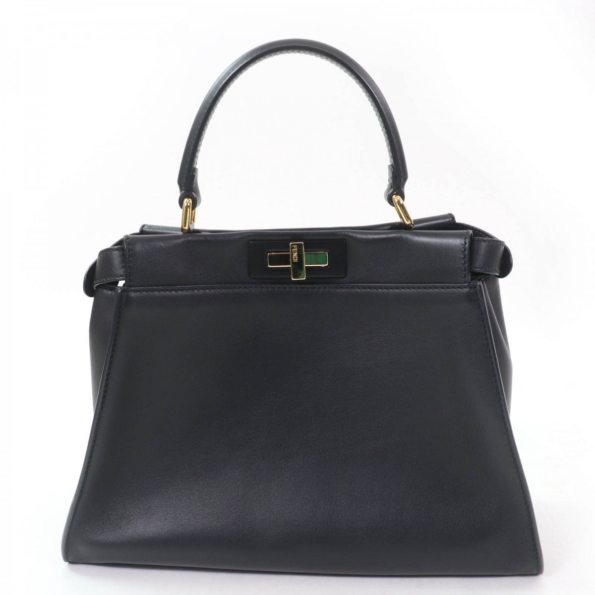 Fendi Handbag 8Bn290 Nappa Peek Boo Regular Leather Black Travel Bag