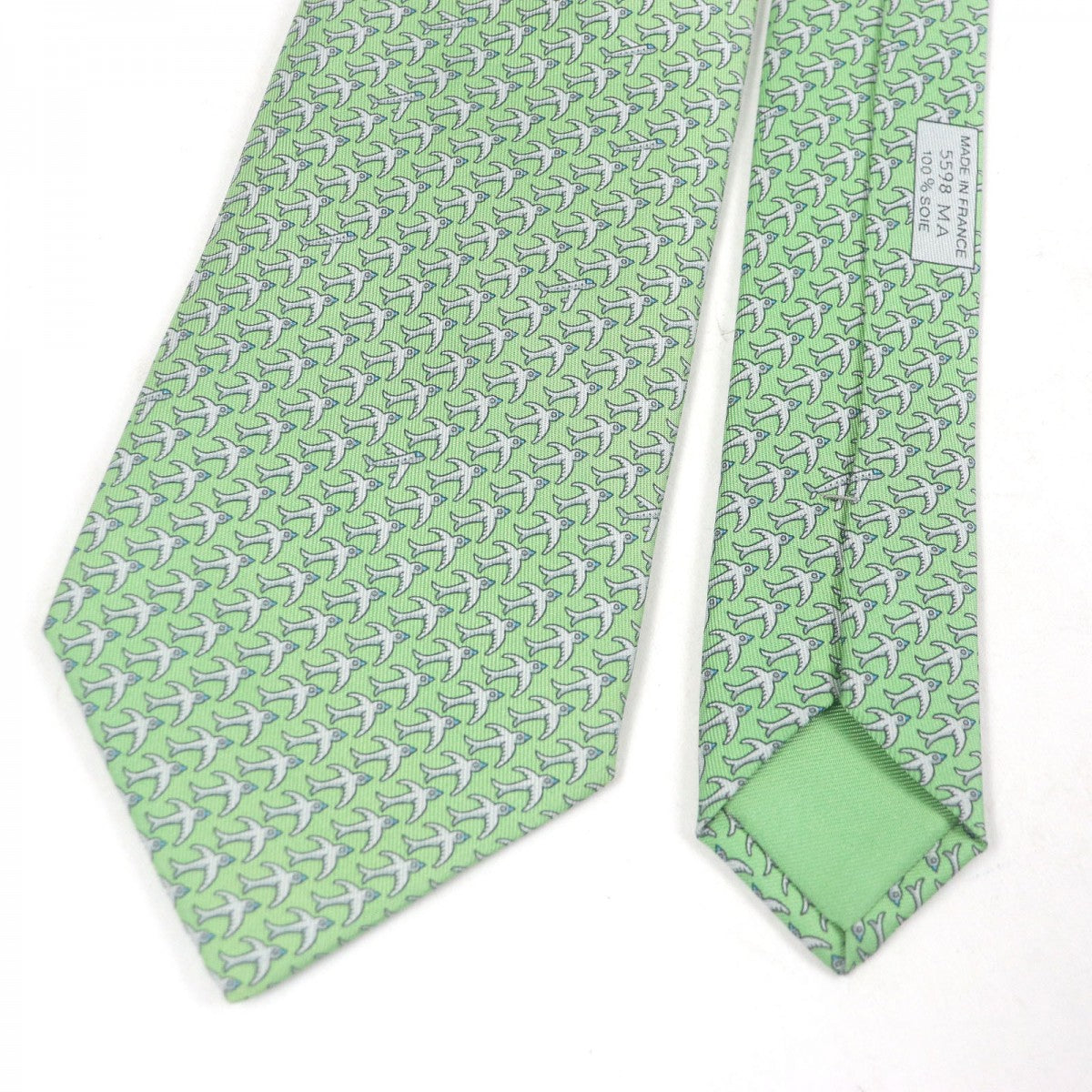 Tie Silk Handbag Green Travel Bag