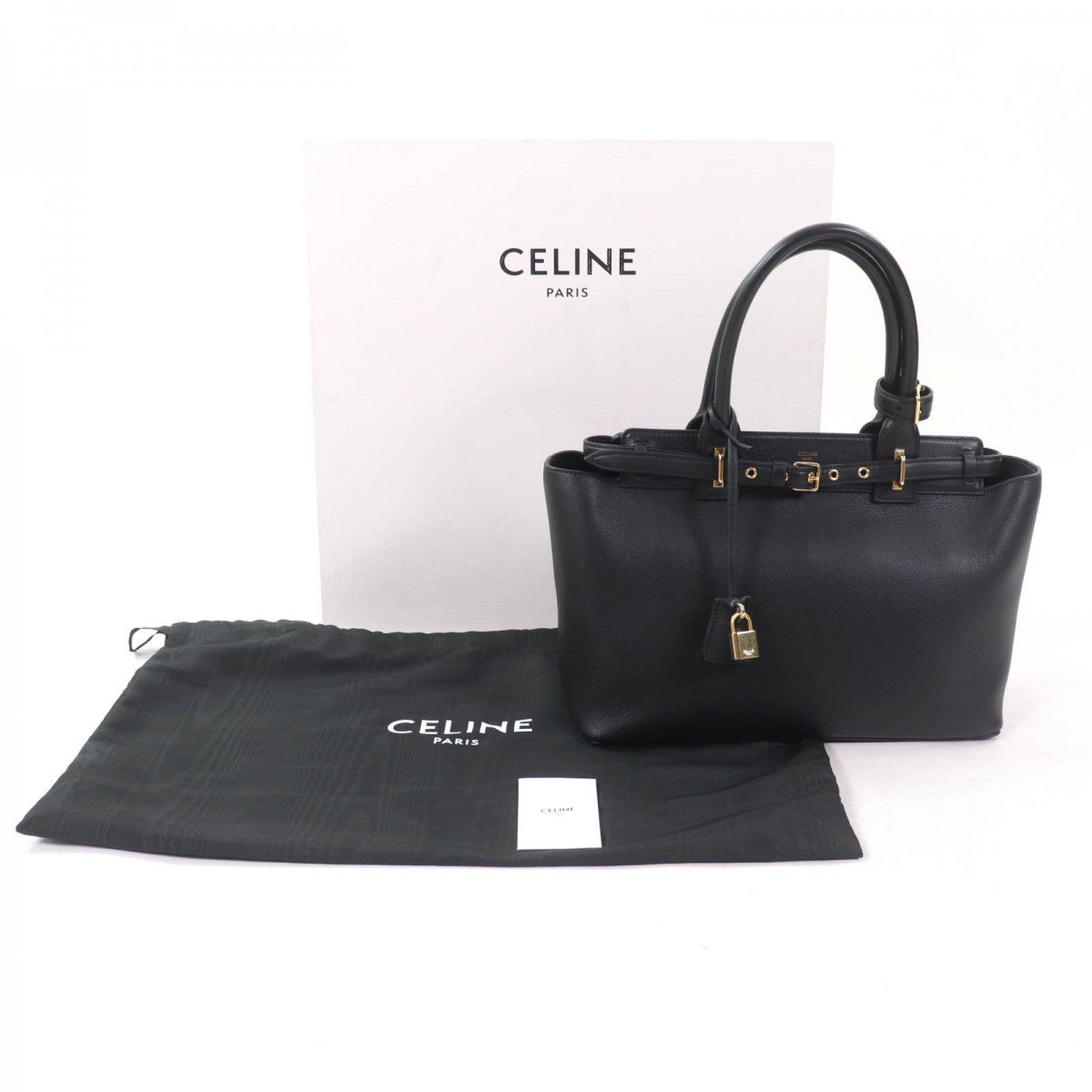Tote Bag Grained Calfskin Conti Bag Black
