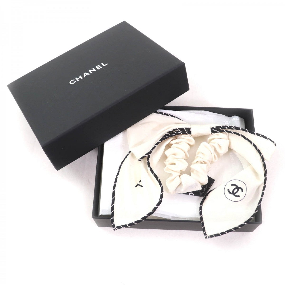 Chanel hair silk off White Handbag
