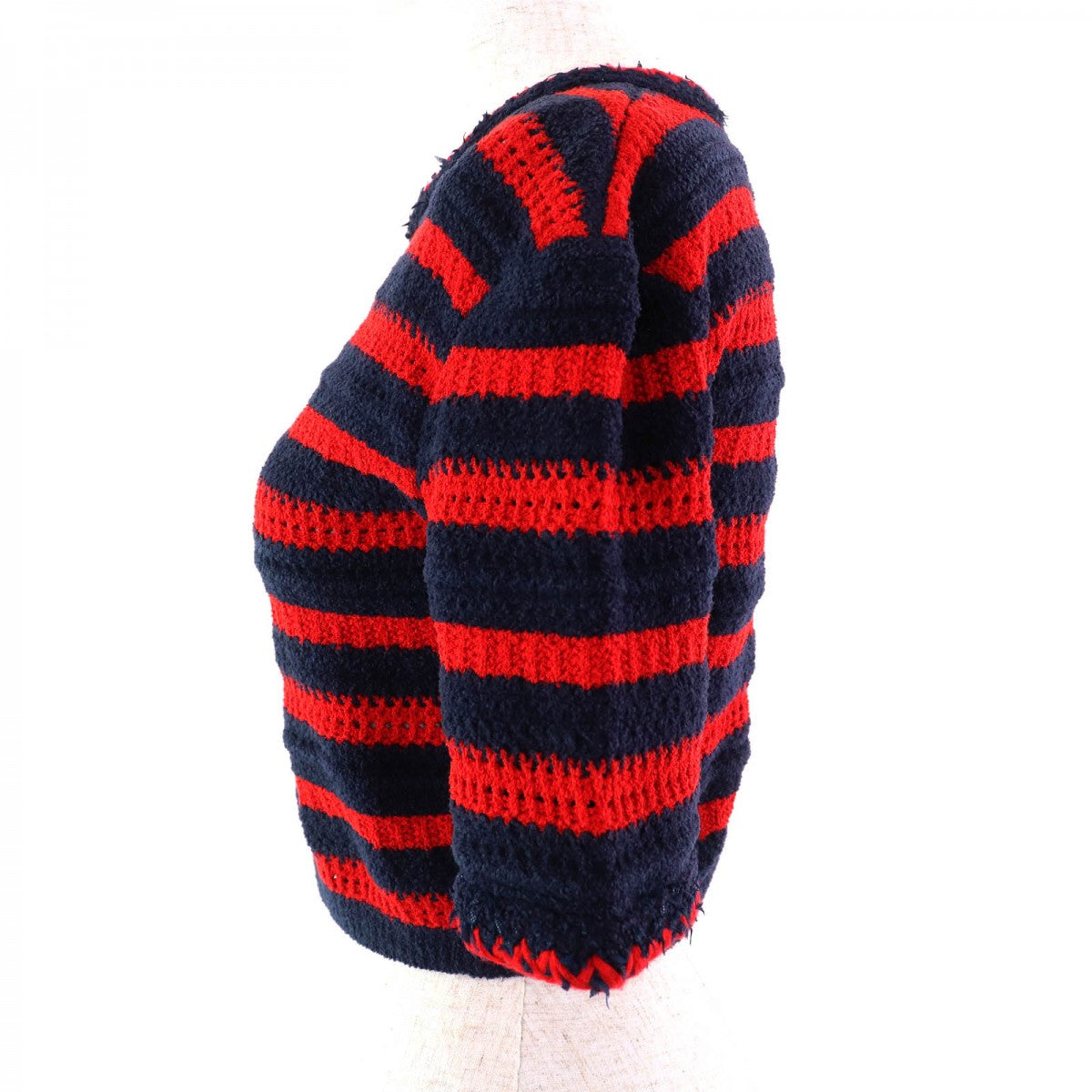 Chanel Short sleeve knit 21C cotton Navy Red Handbag